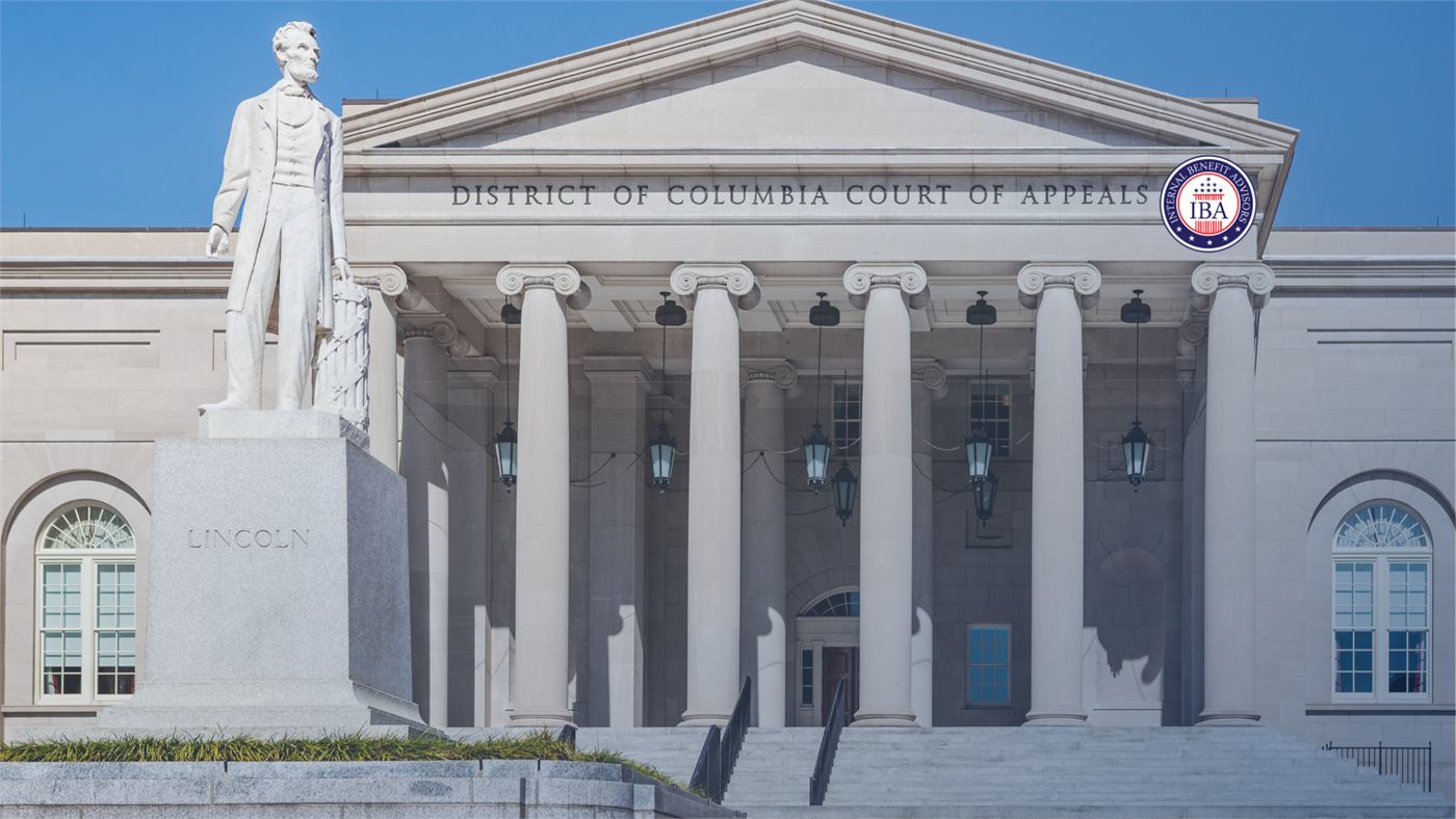 The District of Columbia Court of Appeals building, with a seated statue of Lincoln in front of it