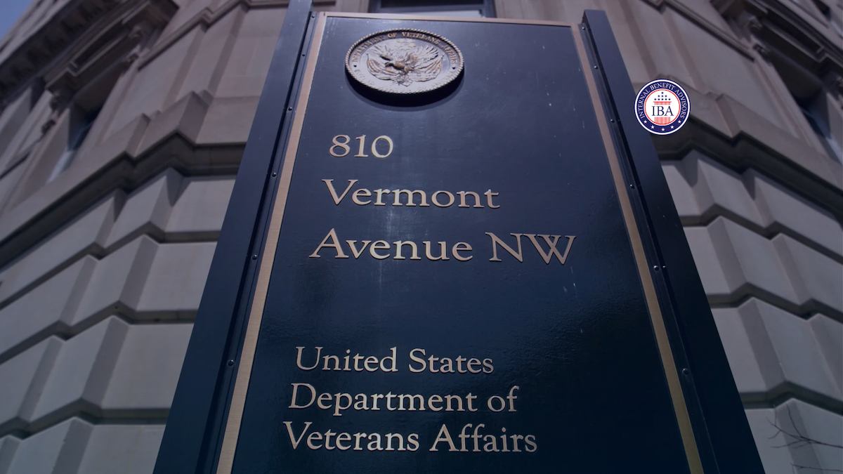A sign reading 810 Vermont Avenue NW, United States Department of Veterans Affairs