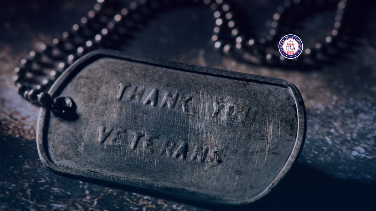 Military dog tags stamped Thank You Veterans
